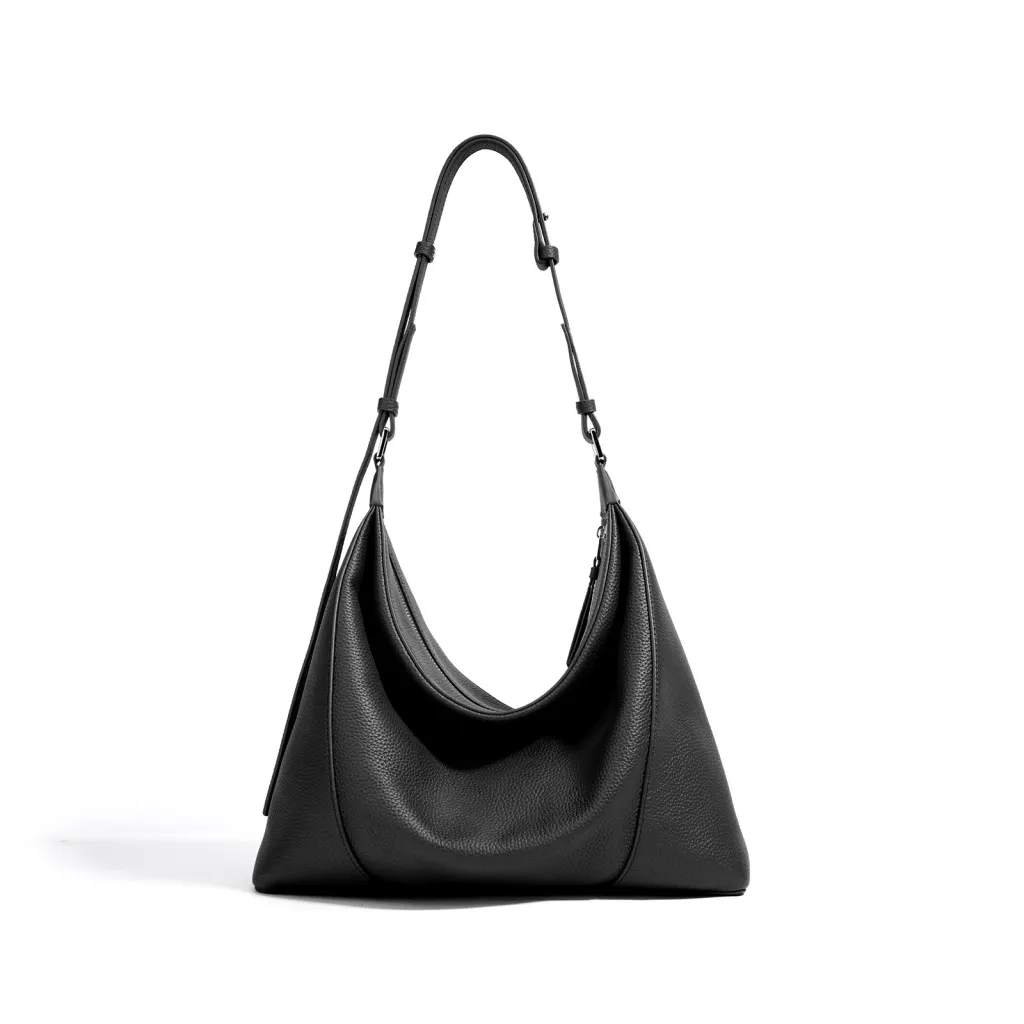 Special-interest Design Advanced Soft Leather Leather Shoulder Women's Bag - Black