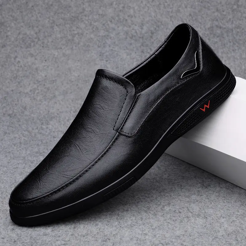 Large-size Mens Leather Shoes Trendy British Style