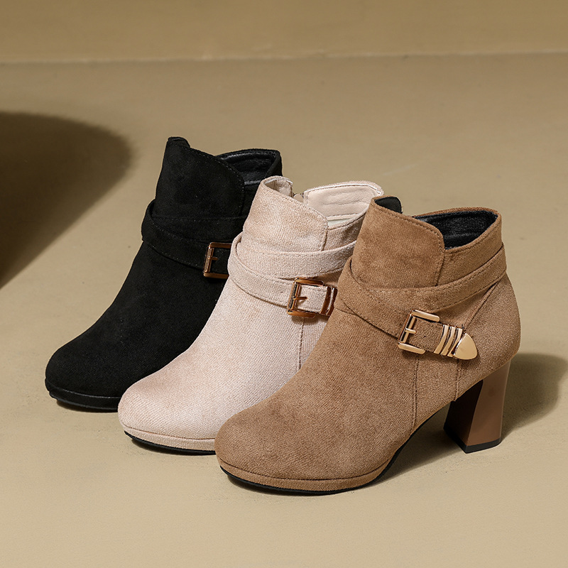 Women's Solid Color Versatile Fashion Short Boots