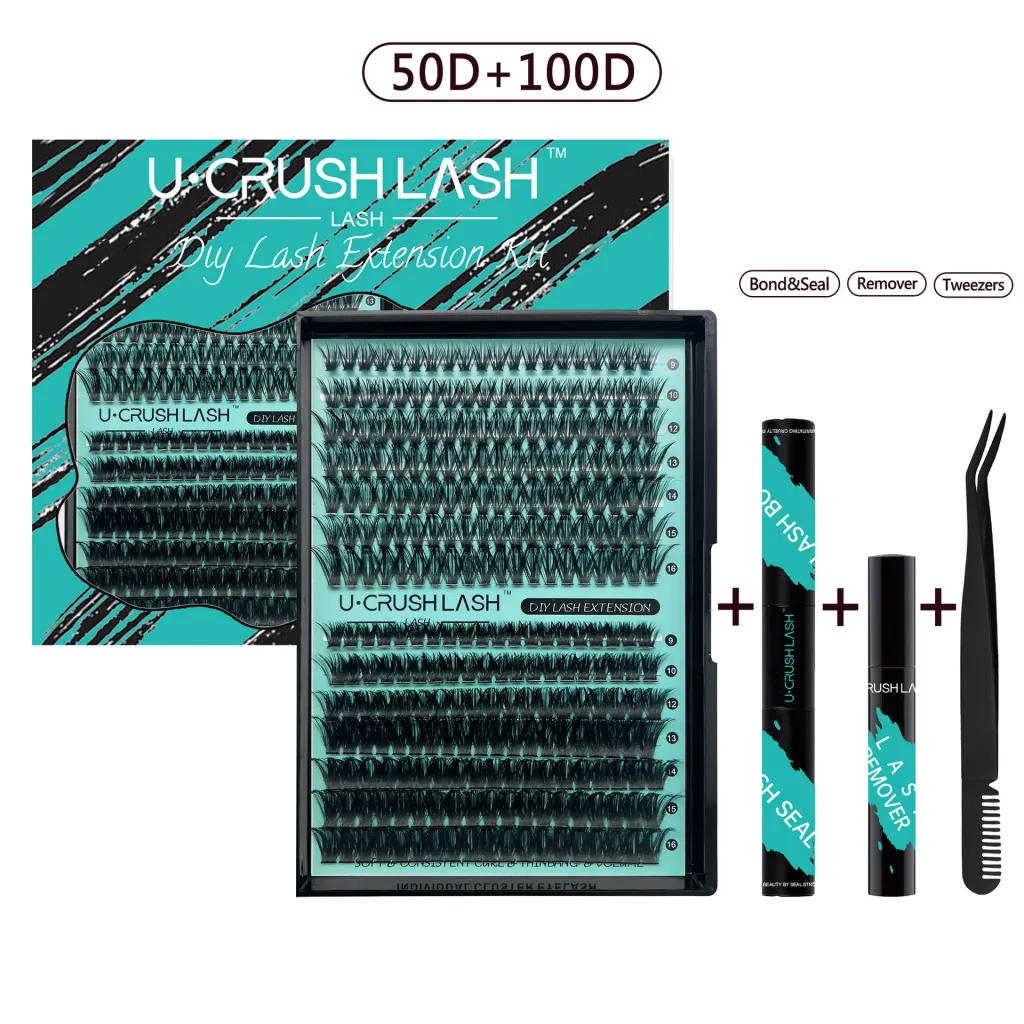 Segmented Self-grafting Single Cluster False Eyelashes Suit - 50D And 100D