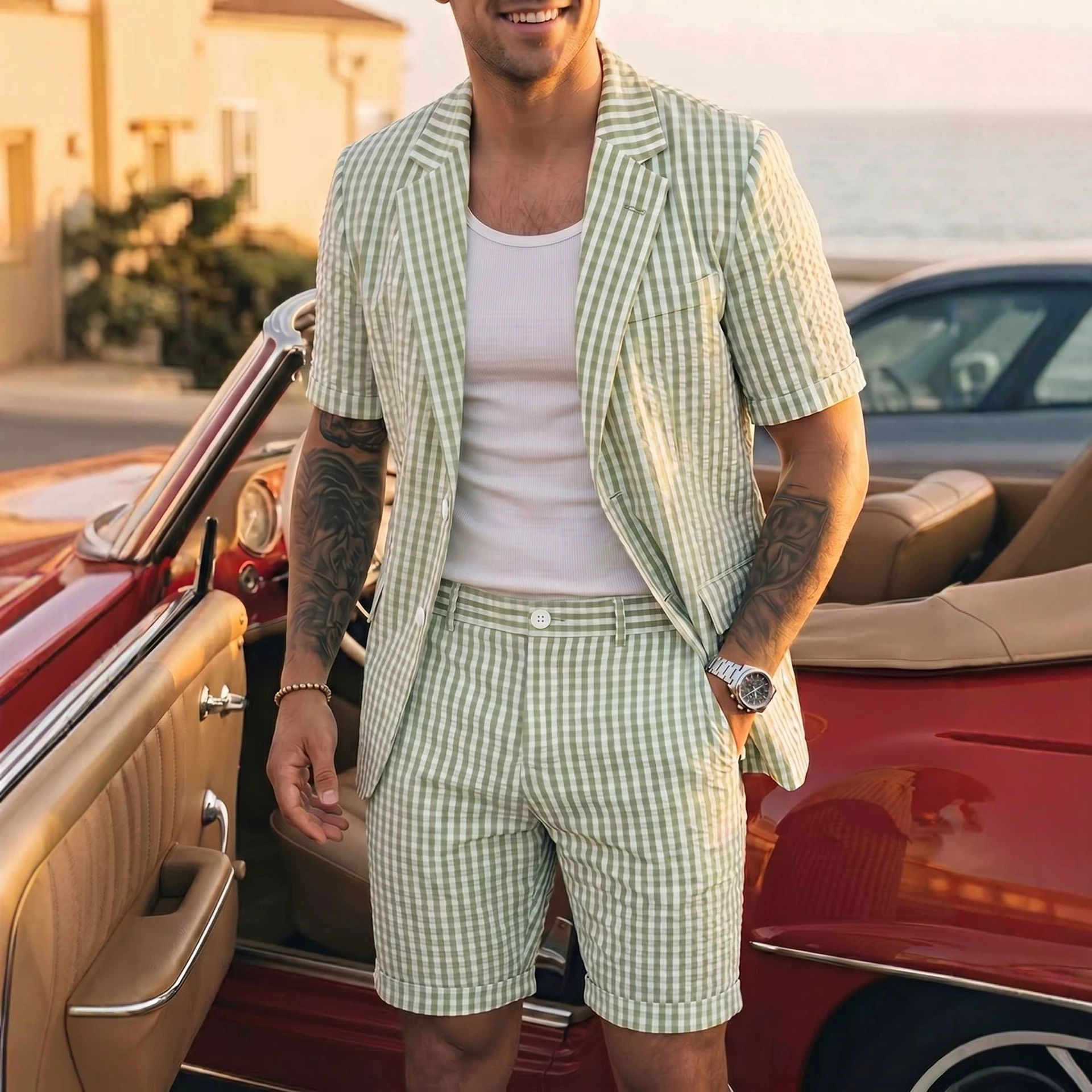 Mens Light Business-Casual Suit Set