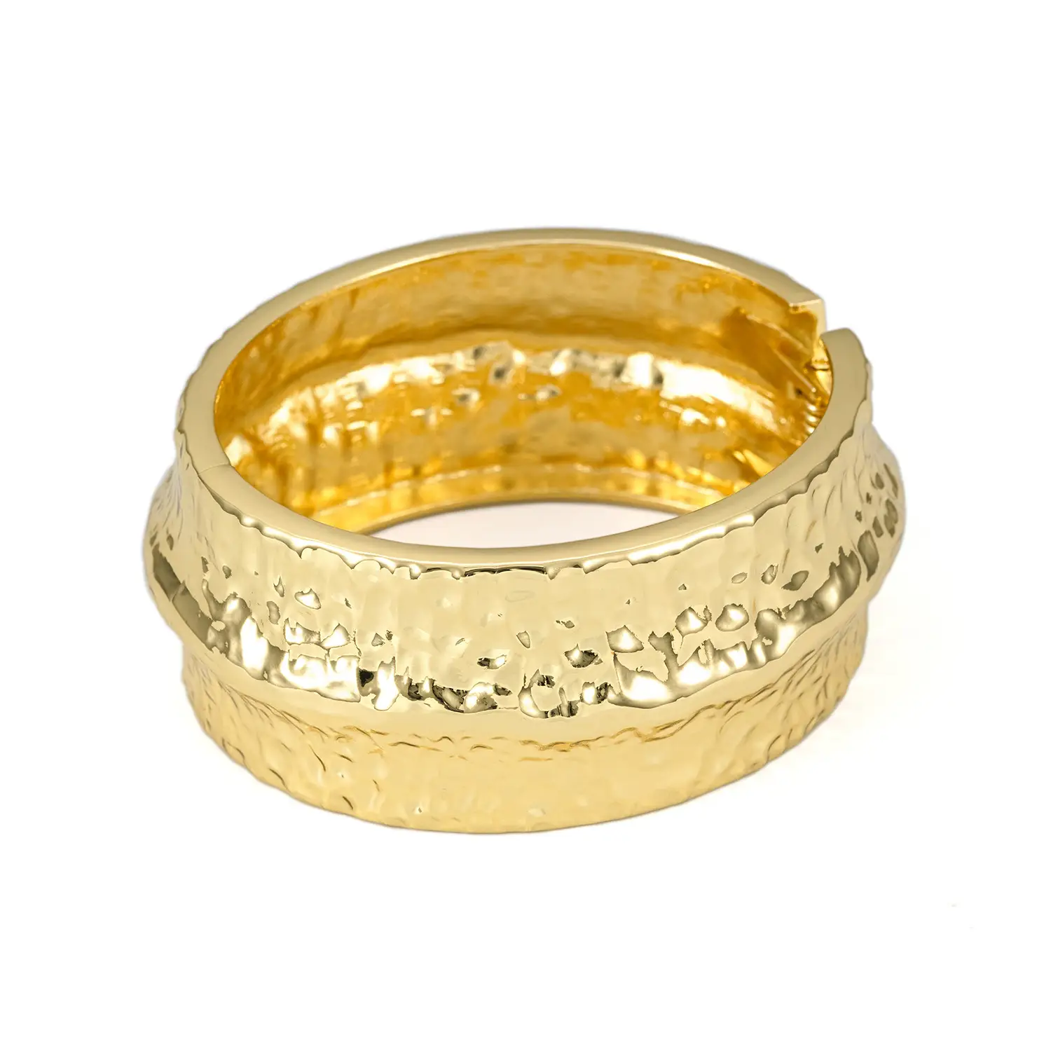 Hammered Irregular Design Wide Face Bracelet For Women