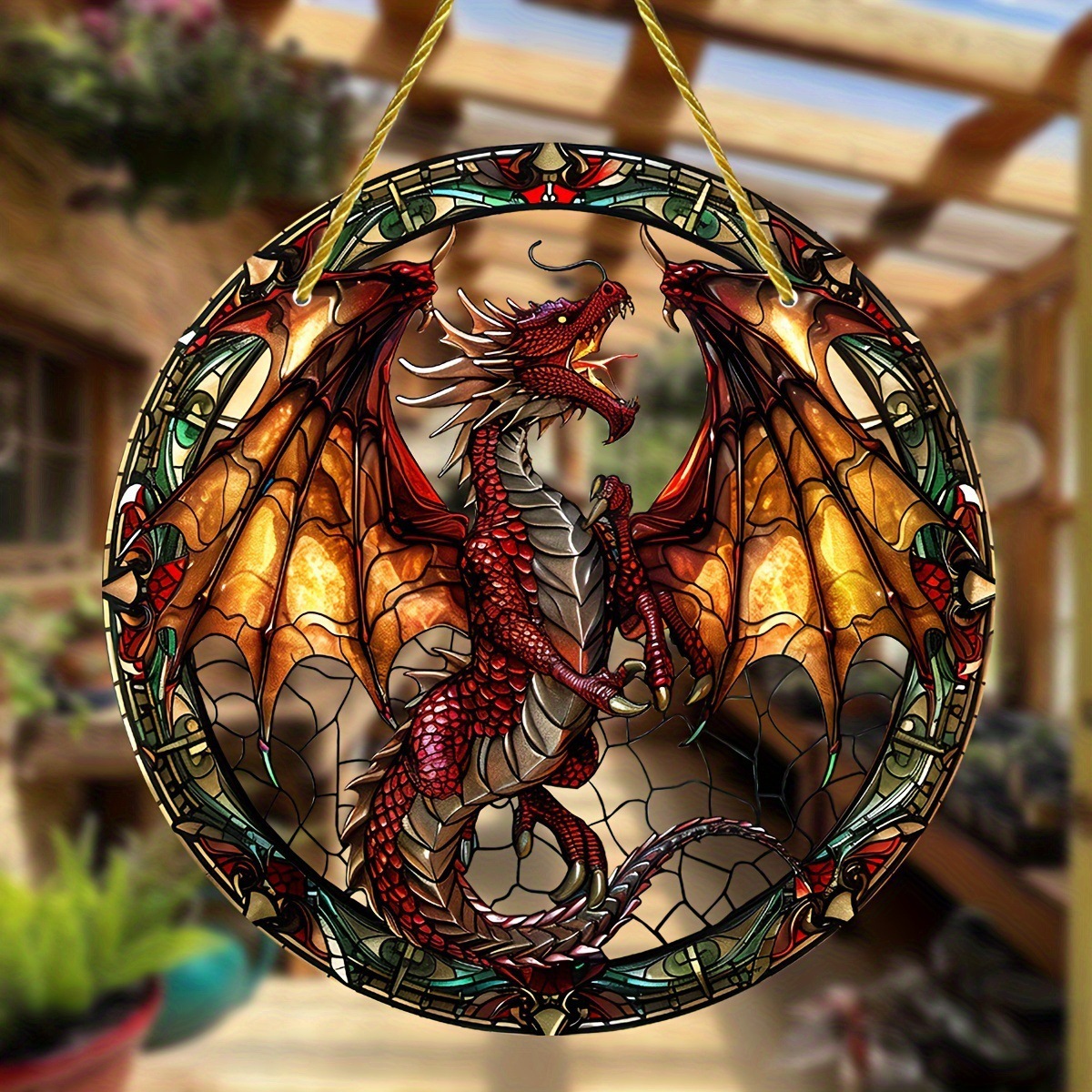 Title 13, Acrylic Dragon Japanese Catcher Glass Window Tr...