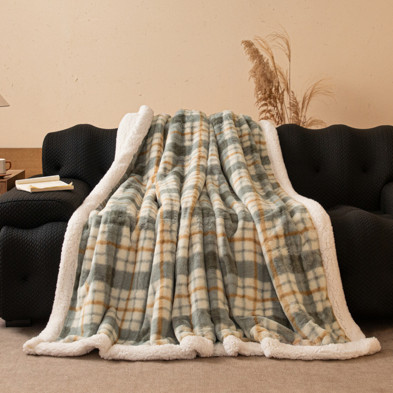 Double-Layer Plush Throw Blanket