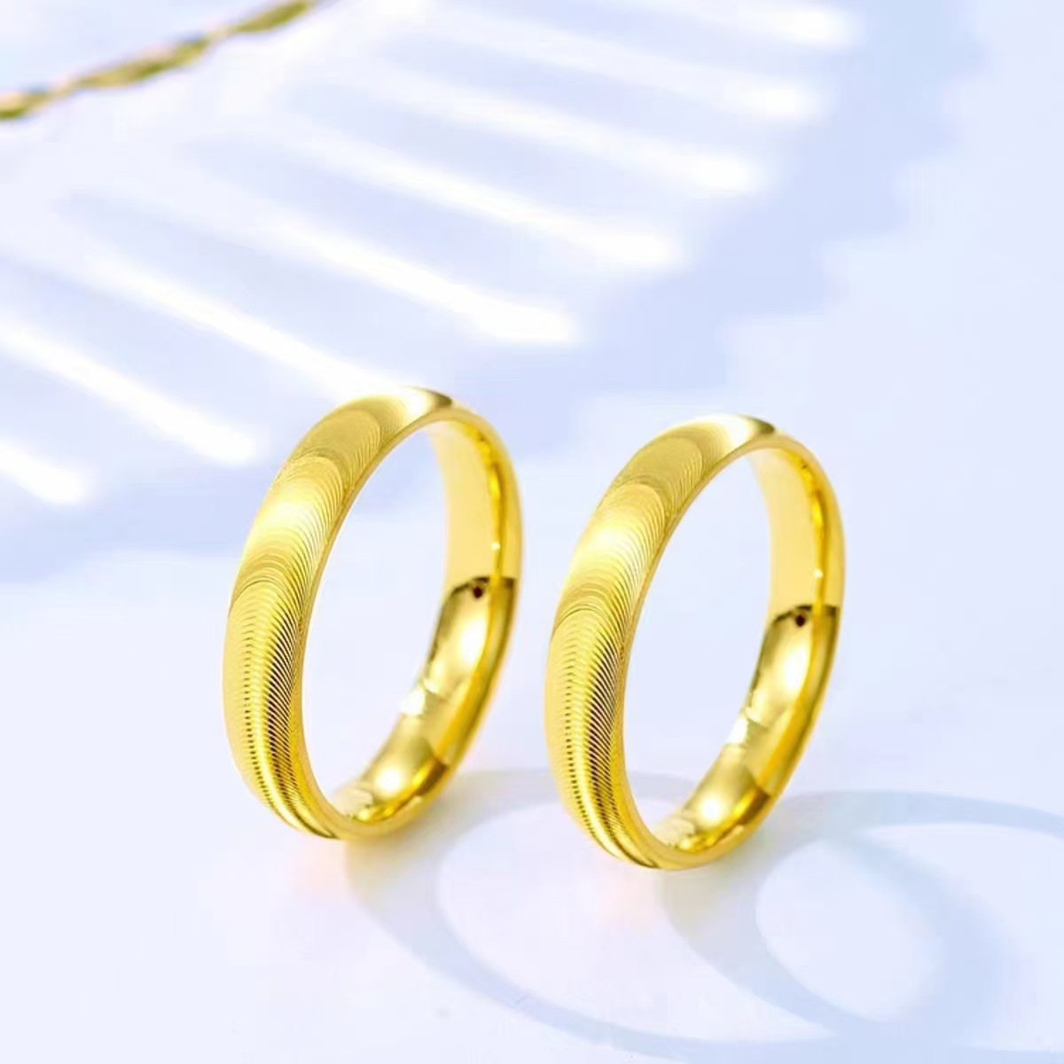 Fashionable Simple Plain Band Couple Rings