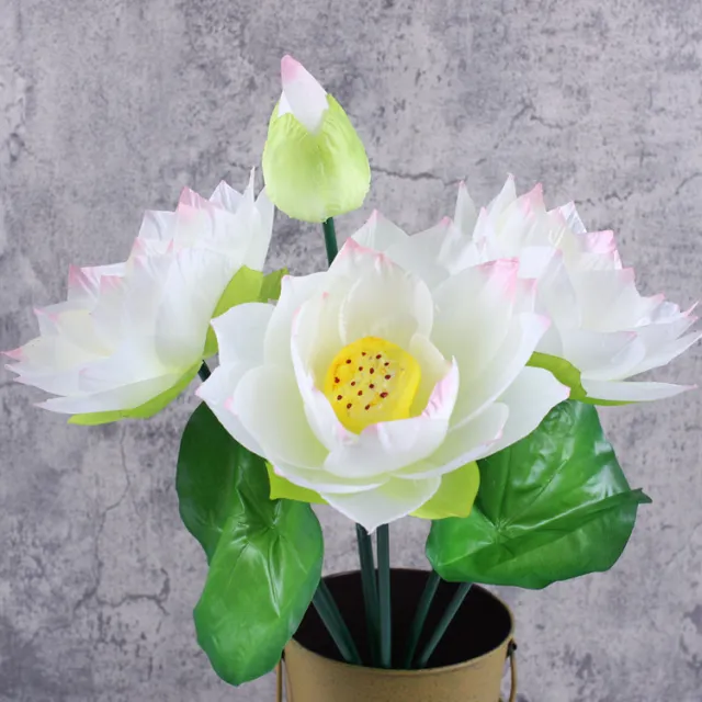 Fake Artificial Lotus Home Living Room Decoration Flowers White - Shop at LoveMi
