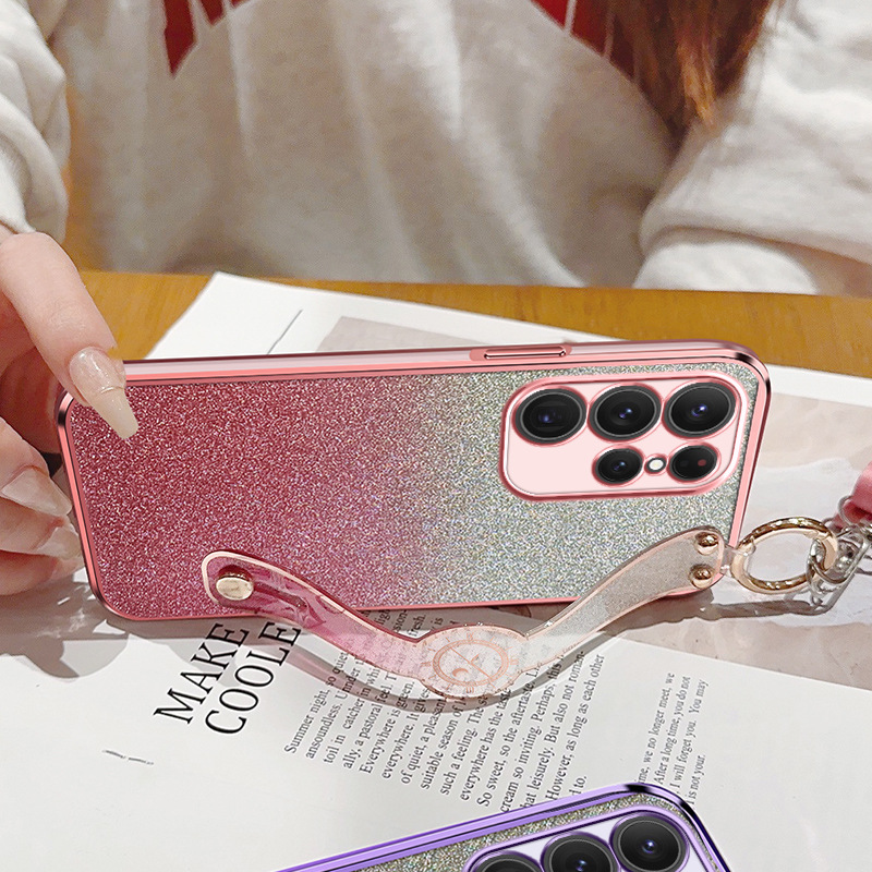 Gradient Glitter Wristband Cross Body Lanyard Phone Case - Image 2