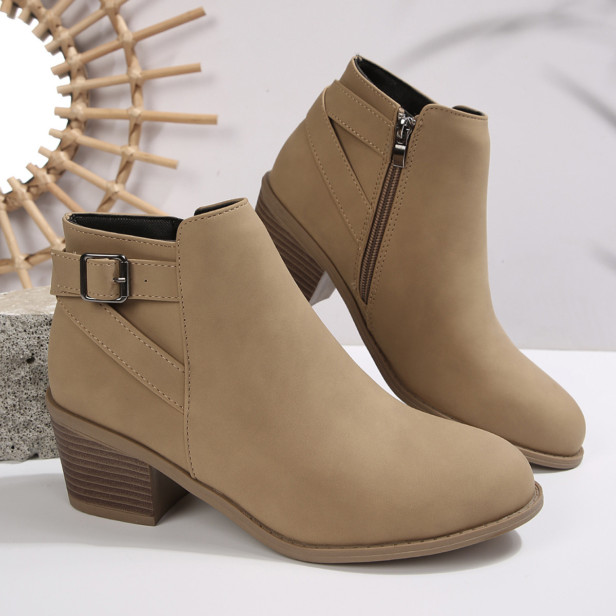 Suede Side-Zip Ankle Boots, picture 2 of 5