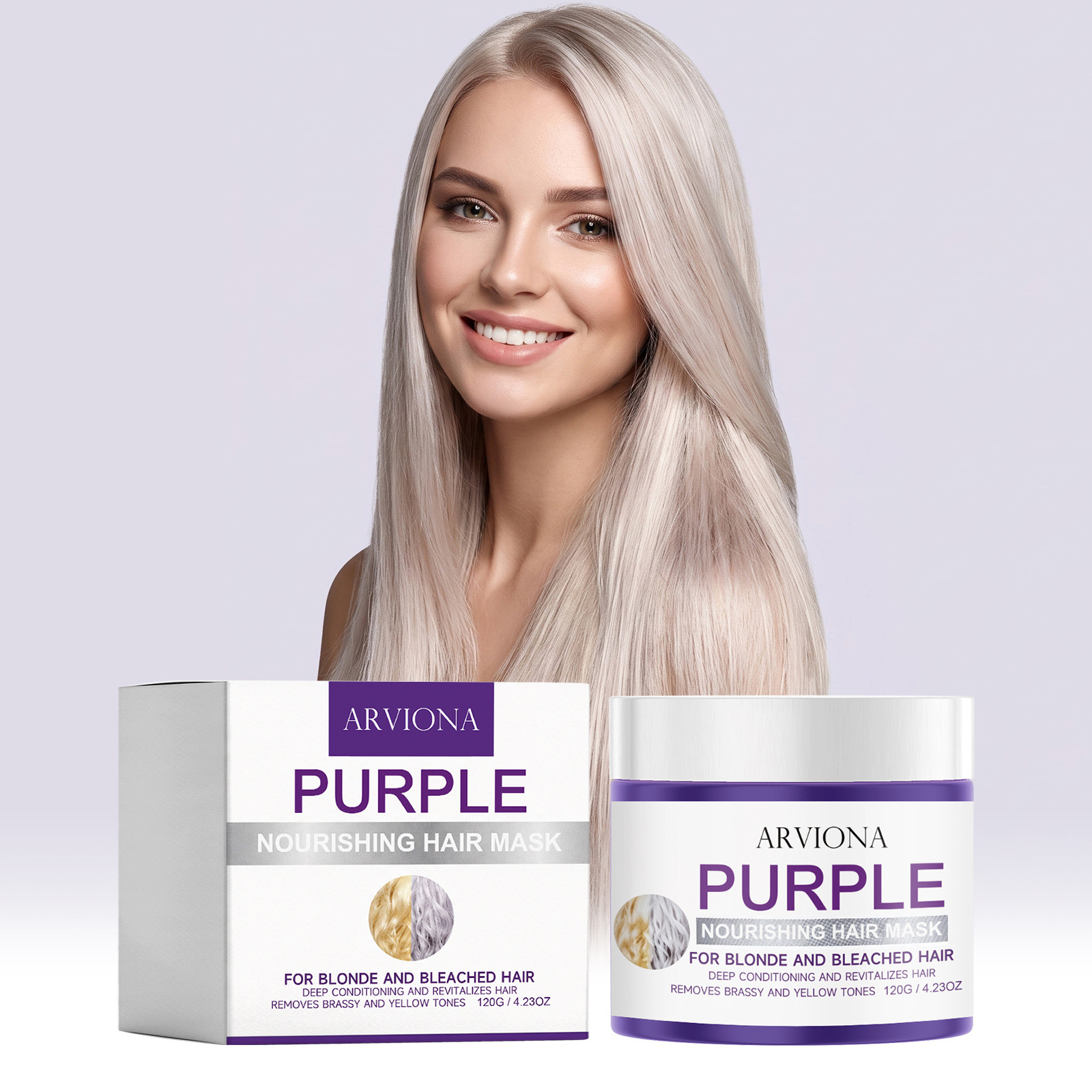 Purple Hair Care Mask Bright Smooth And Moisturizing