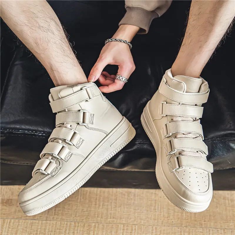 Spring Men's High-top Board Shoes Trendy Youth Student White