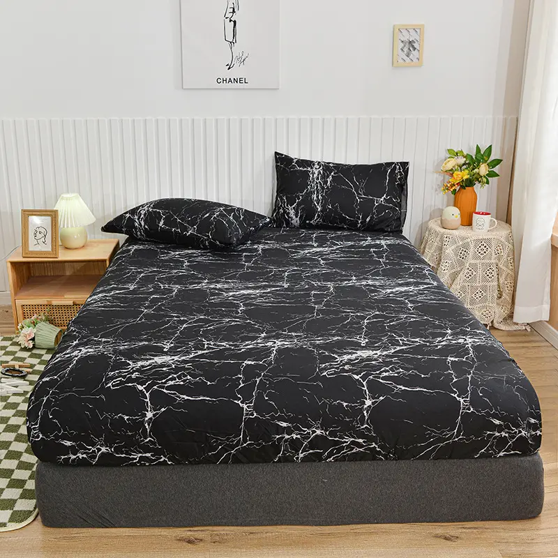 Printed Brushed Fitted Sheet One-piece All-inclusive Mattress