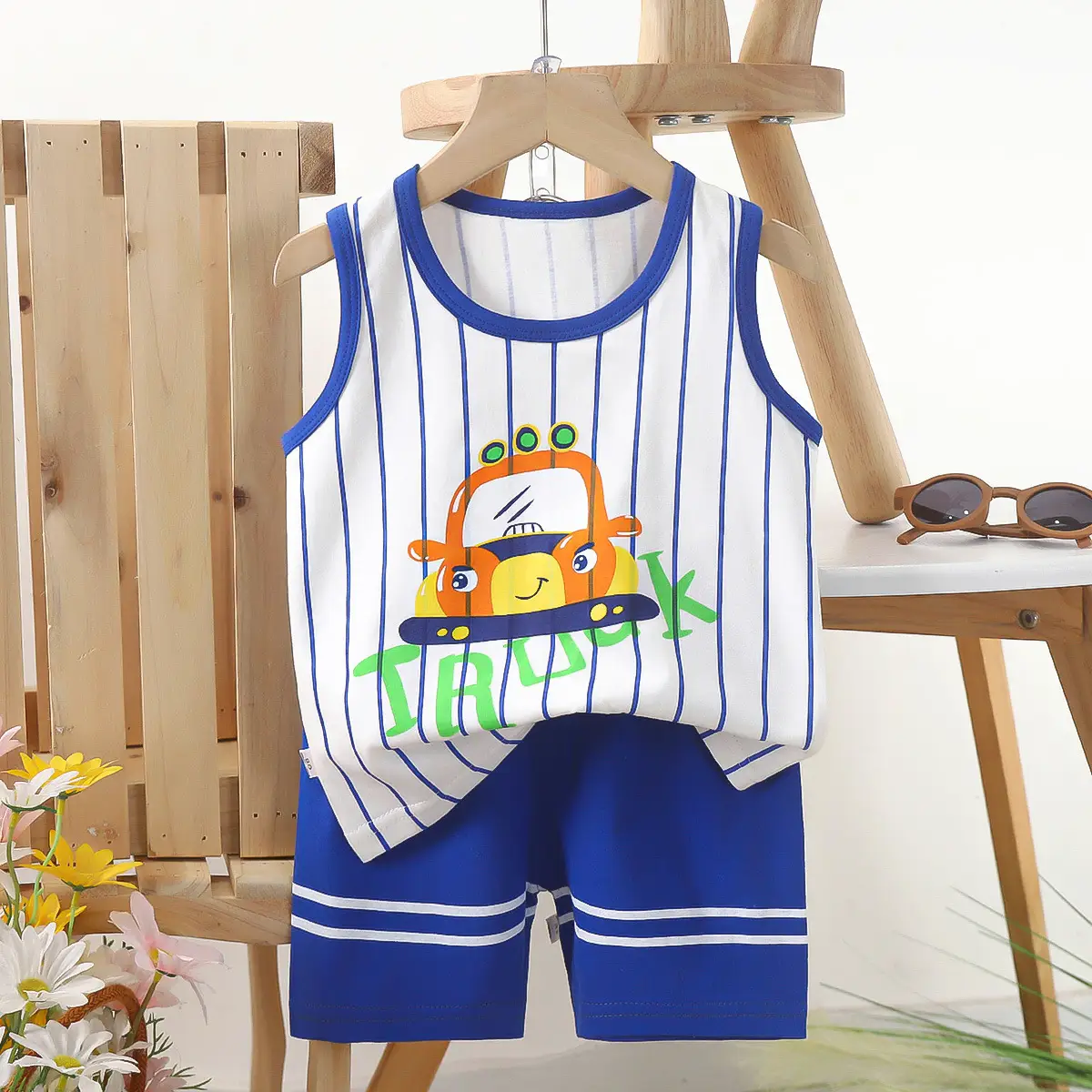 Korean Cotton Children's Vest Two-piece Set