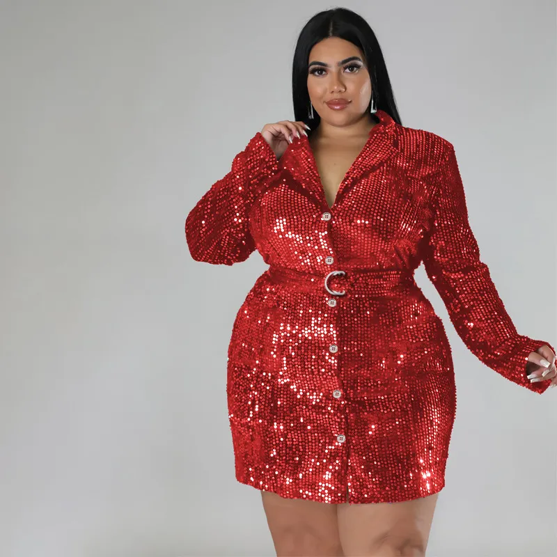 European And American Plus Size Female Suit Coat - Red