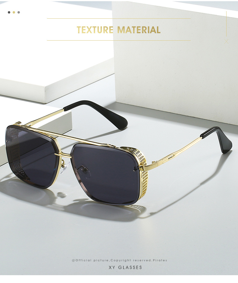 Gradient A Wire Fence Edge Retro Sunglasses - Image 7