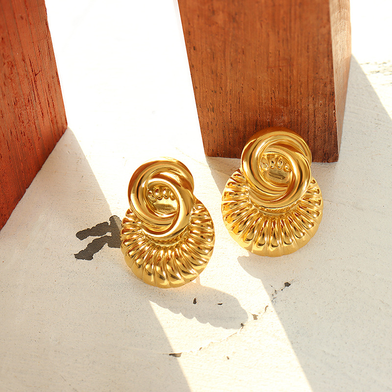 Retro-style, Uniquely Designed Embossed Earrings