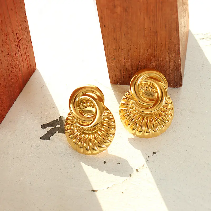 Retro-style, Uniquely Designed Embossed Earrings