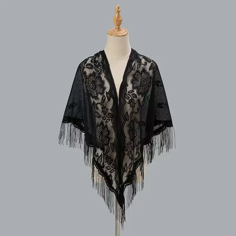 Womens Breathable Lace Triangle Shawl