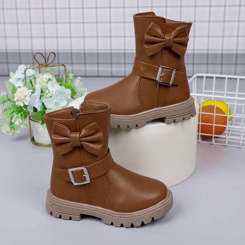 Title 2, Childrens Bow Middle Tube Leather Boots provid...