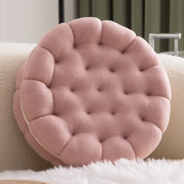 Sandwich Biscuit Pillow Creative Cute Sofa Cushion Strawberry Flavor Pink - Shop at LoveMi