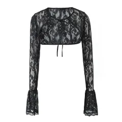 Lace Suspender Skirt Lace Strap Lace Cardigan Three-piece Set - Cardigan - View 1