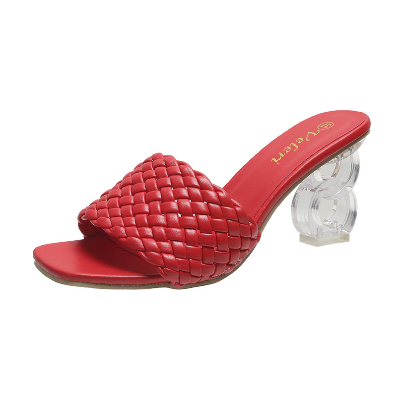 Woven-Strap High-Heel Slippers, picture 4 of 6