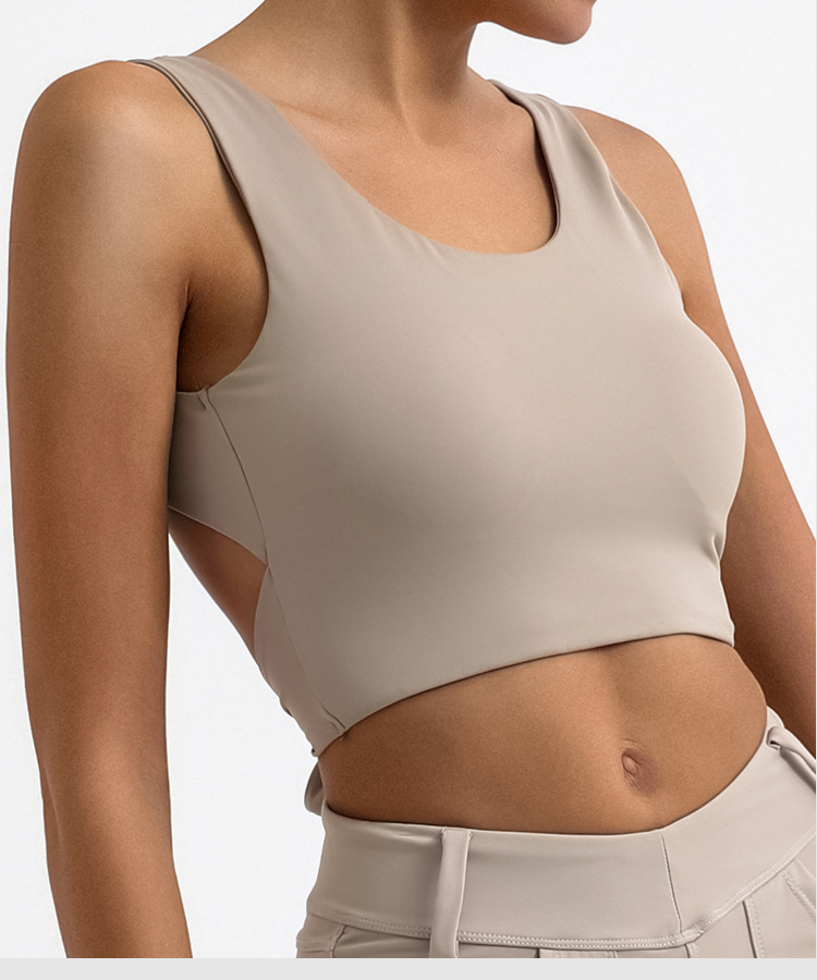 Quick-drying With Chest Pad Nude Feel Yoga Straps Top