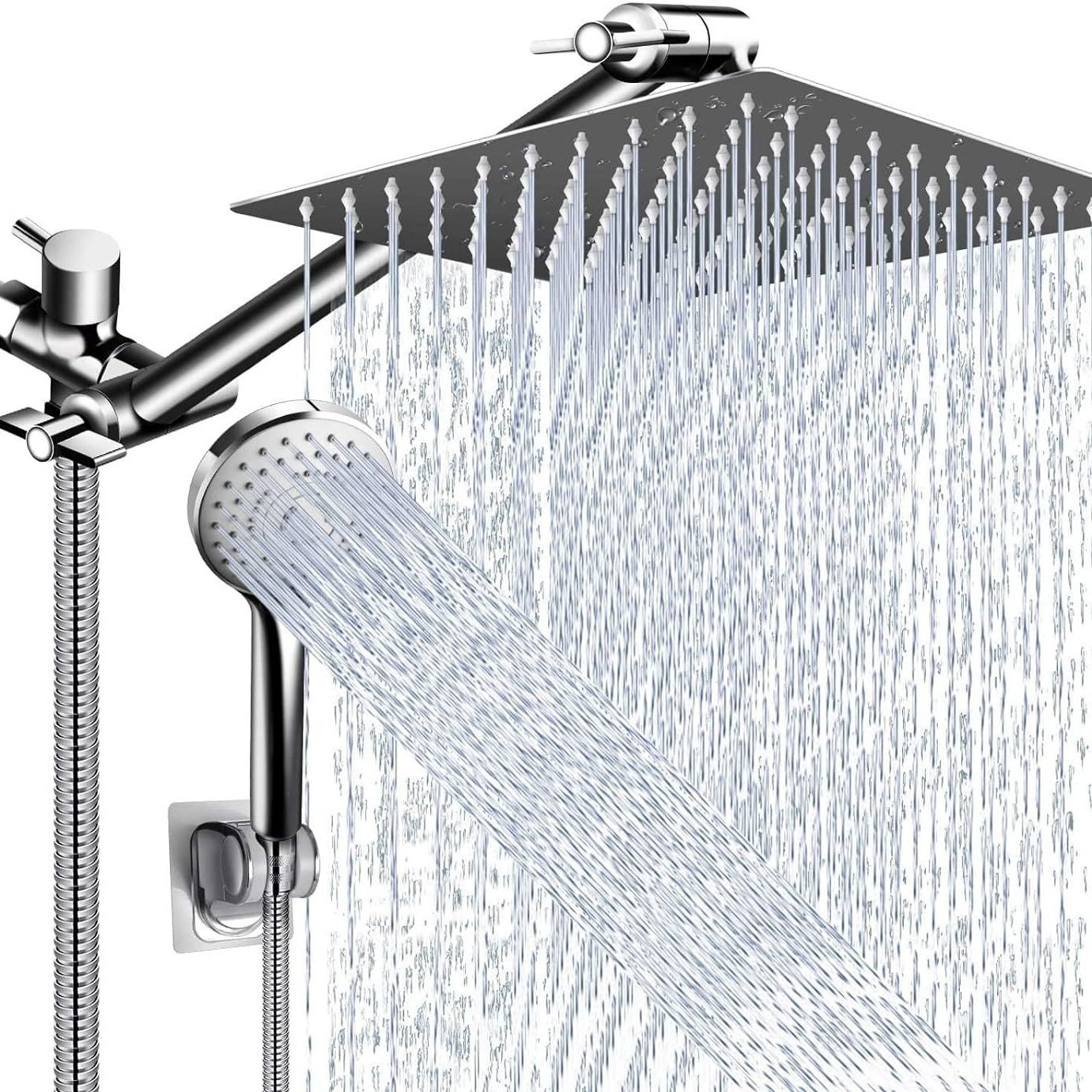 Supercharged Shower Head Top Spray Arm Socket 11-inch Shower Set With Multifunctional Big Panel
