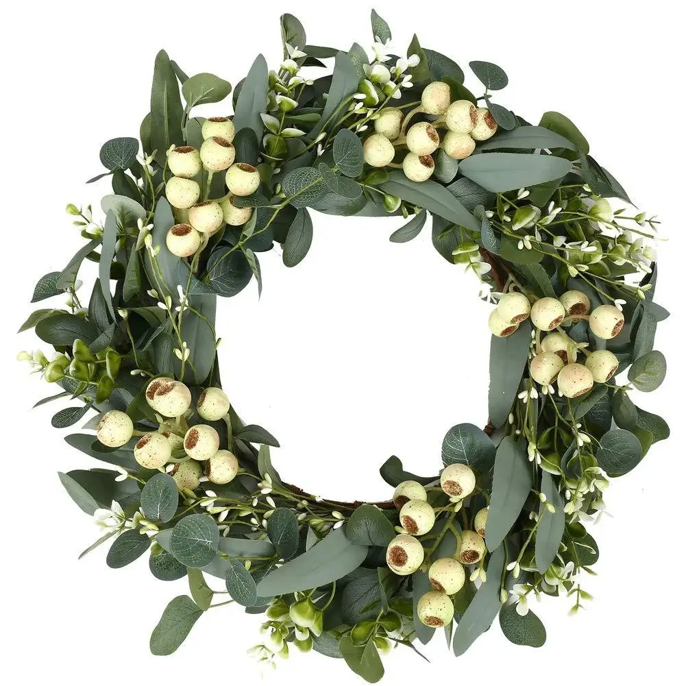 Large Vine Ring Rattan Eucalyptus Simulation Berries Garland