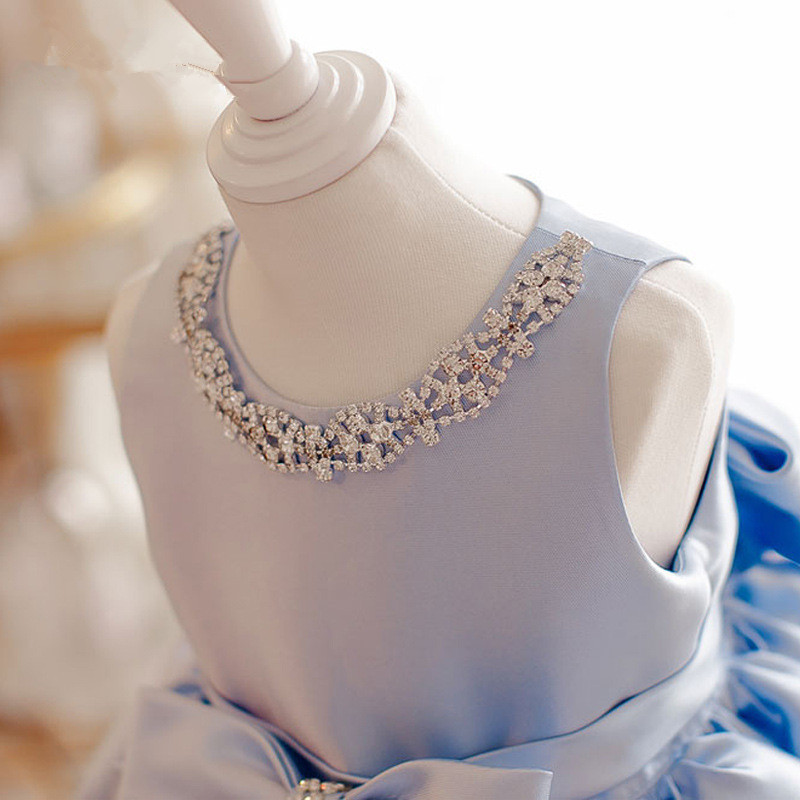 Children's Pettiskirt Flower Girl Spring Princess Banquet Blue Dress - Image 2