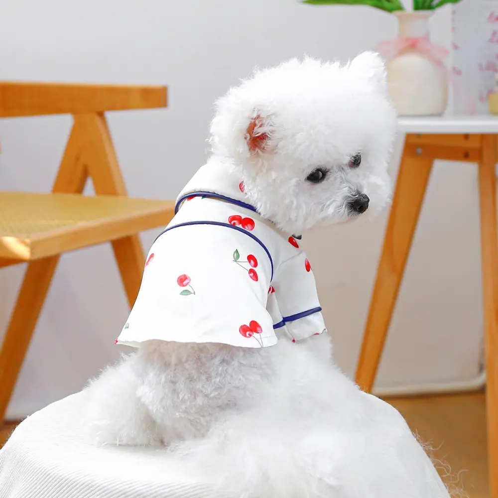 Pet Dogcat Clothes Small Dog Puppy Clothing Cherry Pajamas