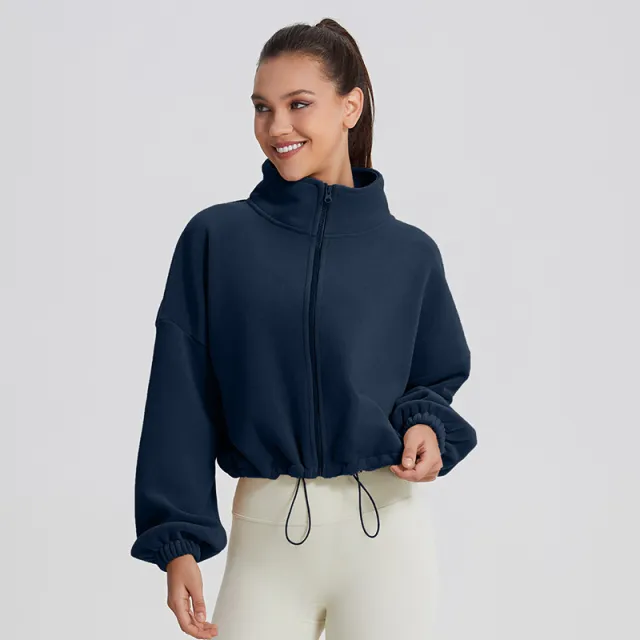 Warm Sports Thickening Loose Lapel Slimming Casual Sweatshirt Twilight Blue - Shop at LoveMi