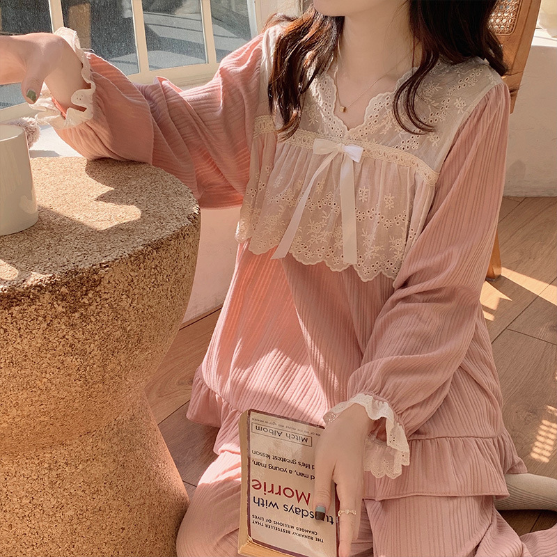 Women's Fashion Home Wear Square Collar Loose Sweet Set