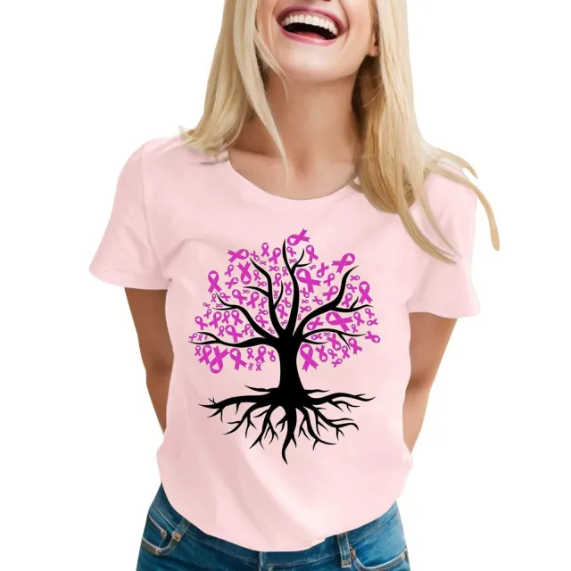 Women's Ribbon Printing Short Sleeve T shirt Top Pnj8489 2Xl - Shop at LoveMi