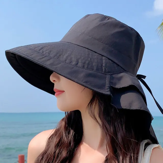 Hat Female Summer Neck Sun Protection Sun Hat Black - Shop at LoveMi