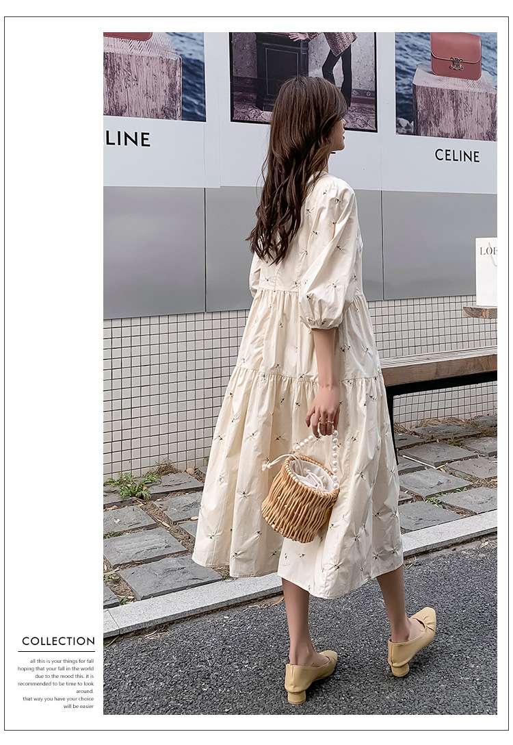 b8df7a42 0da2 4148 bb07 16a5346a8aa8 - Summer New Maternity Dress Embroidered Mid-Length High Waist Maternity Dress