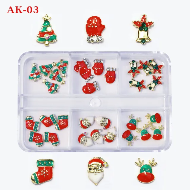 Nail Ornament Alloy Christmas Snowflake Series Ak03 - Shop at LoveMi