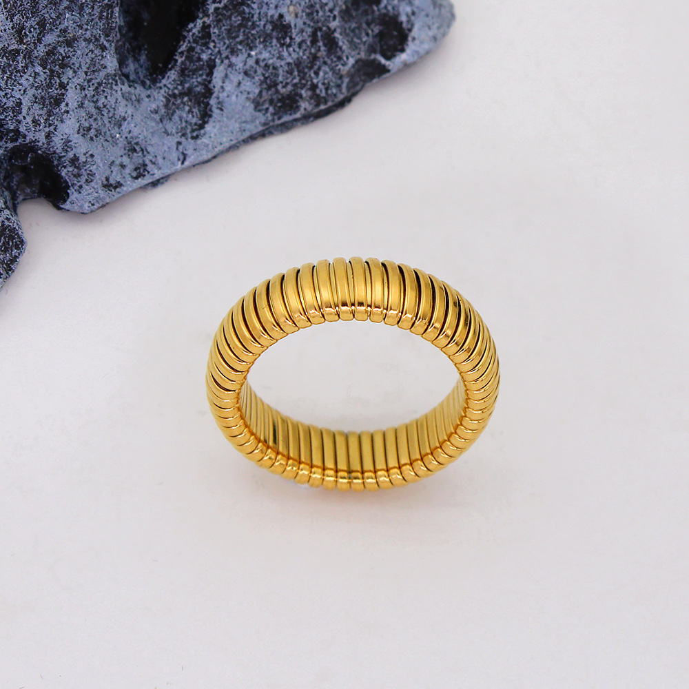 Threaded Snake Ring Stainless Steel Ring Summer Refreshing Stylish