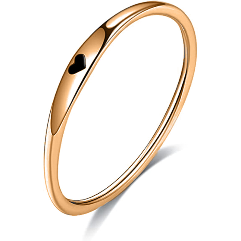 Simple Titanium Steel Love Female Ring