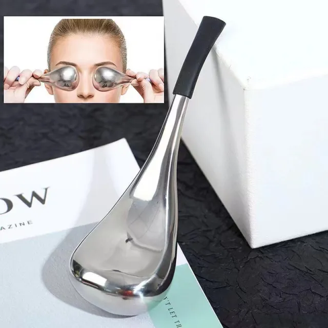 Stool shaped Stainless Steel Ice Wave Ball Beauty Ice Hockey Ice Ball Face Beauty Ball Silver 1Pcs - Shop at LoveMi