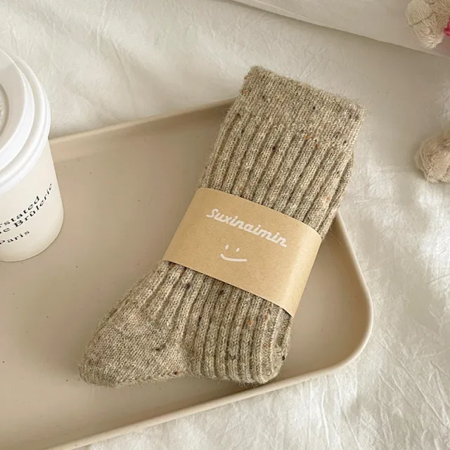 Womens Thick Warm Wool Socks Khaki - Shop at LoveMi