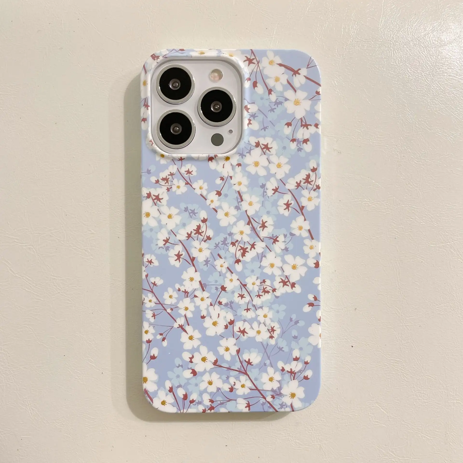 Phone Case Water Sticker Oil Painting Aeolian Bells Flower Double Film PC Drop-resistant