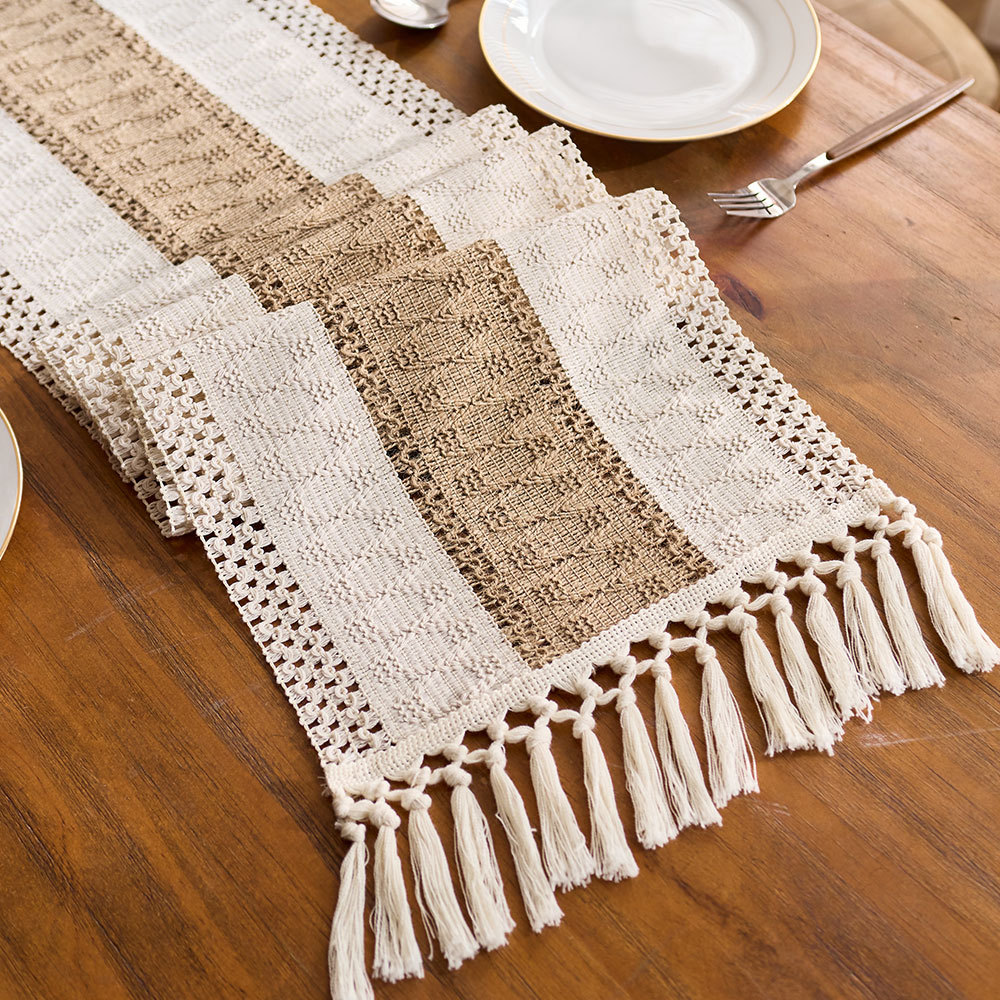 Home Leisure Linen Table Runner (Light Enjoy Brown-30x50)
