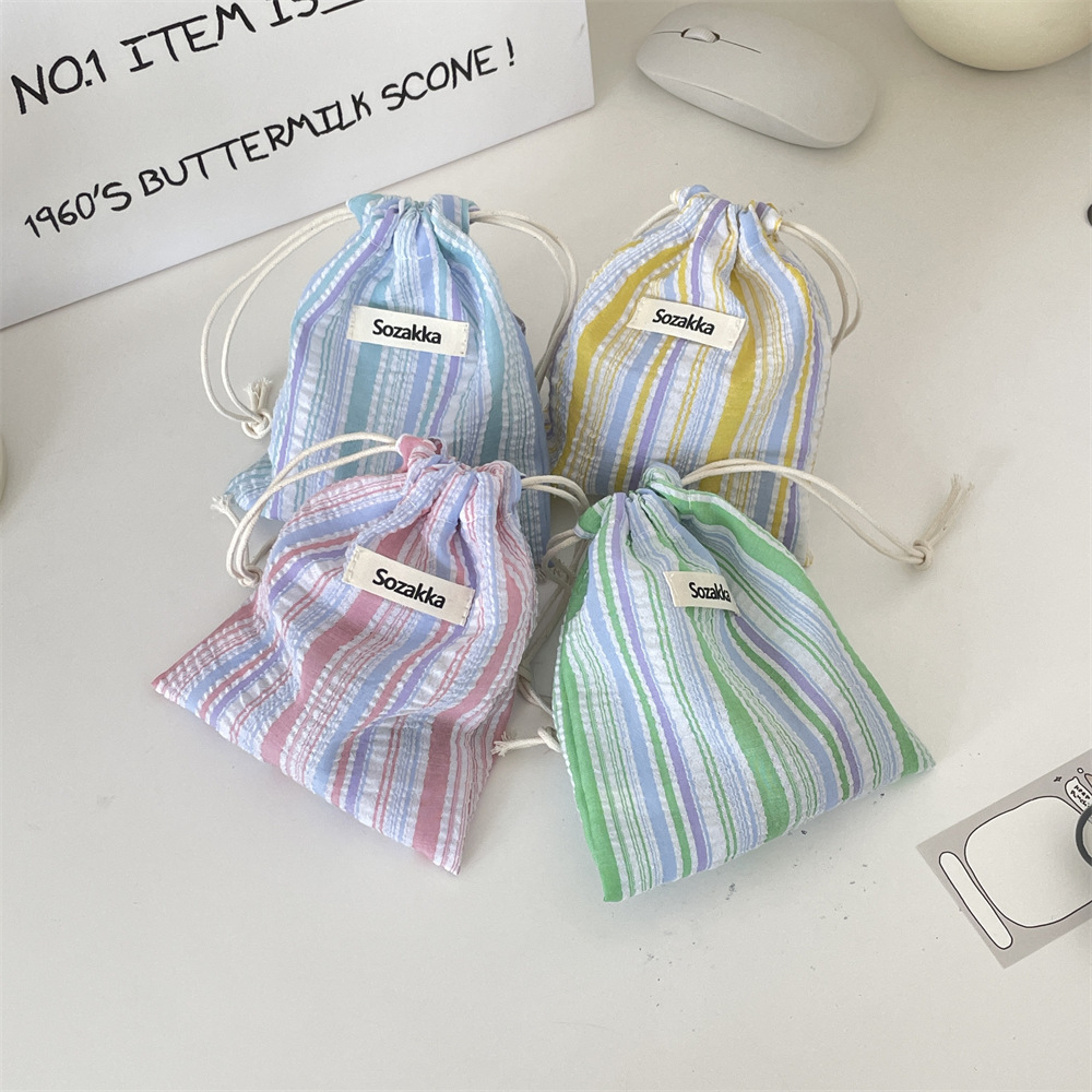 Title 20, Pleated Stripes Drawstring Pull String Buggy Co...