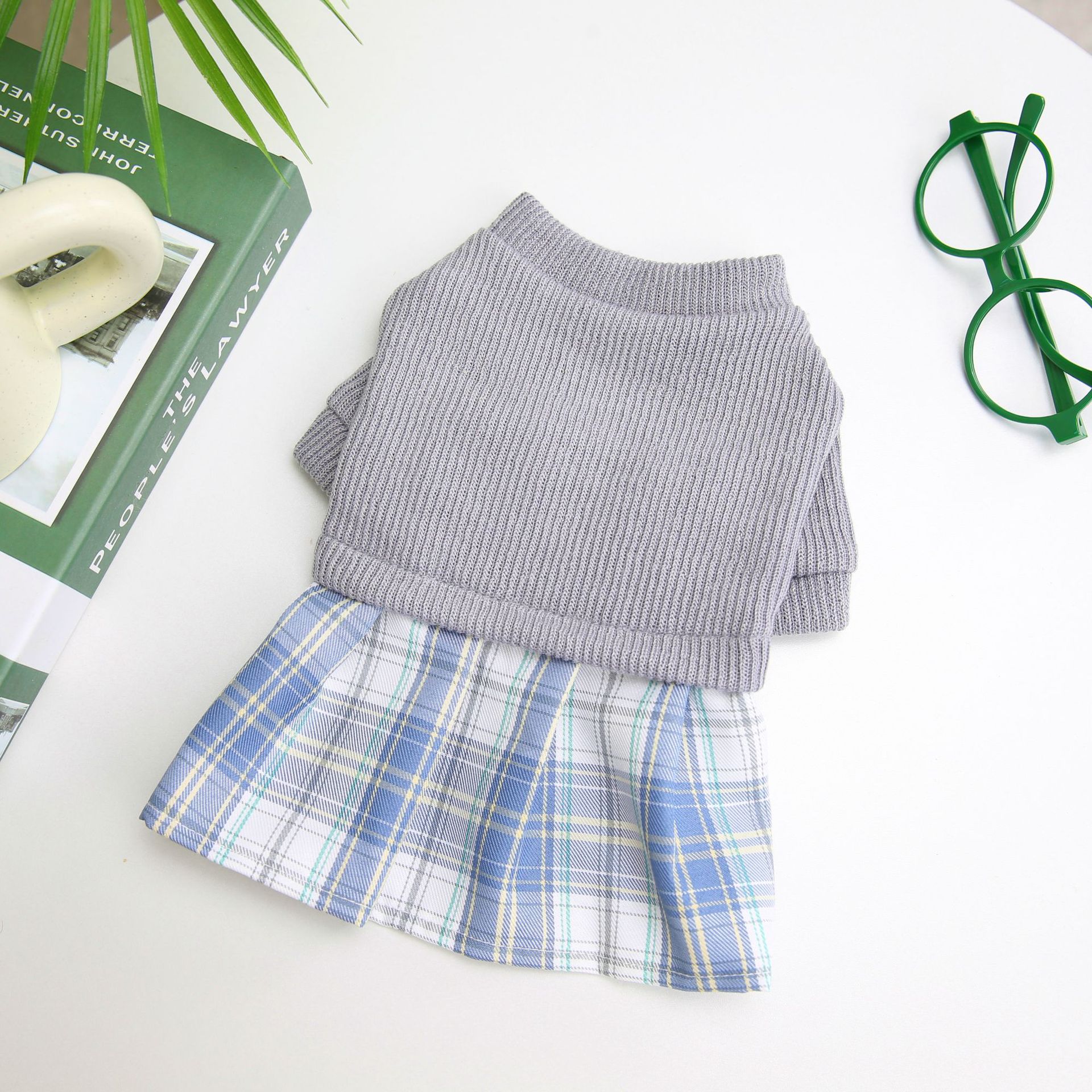 Wool Fabric Leisure Warm Sweatshirt Skirt Pants Suit Dog Clothes