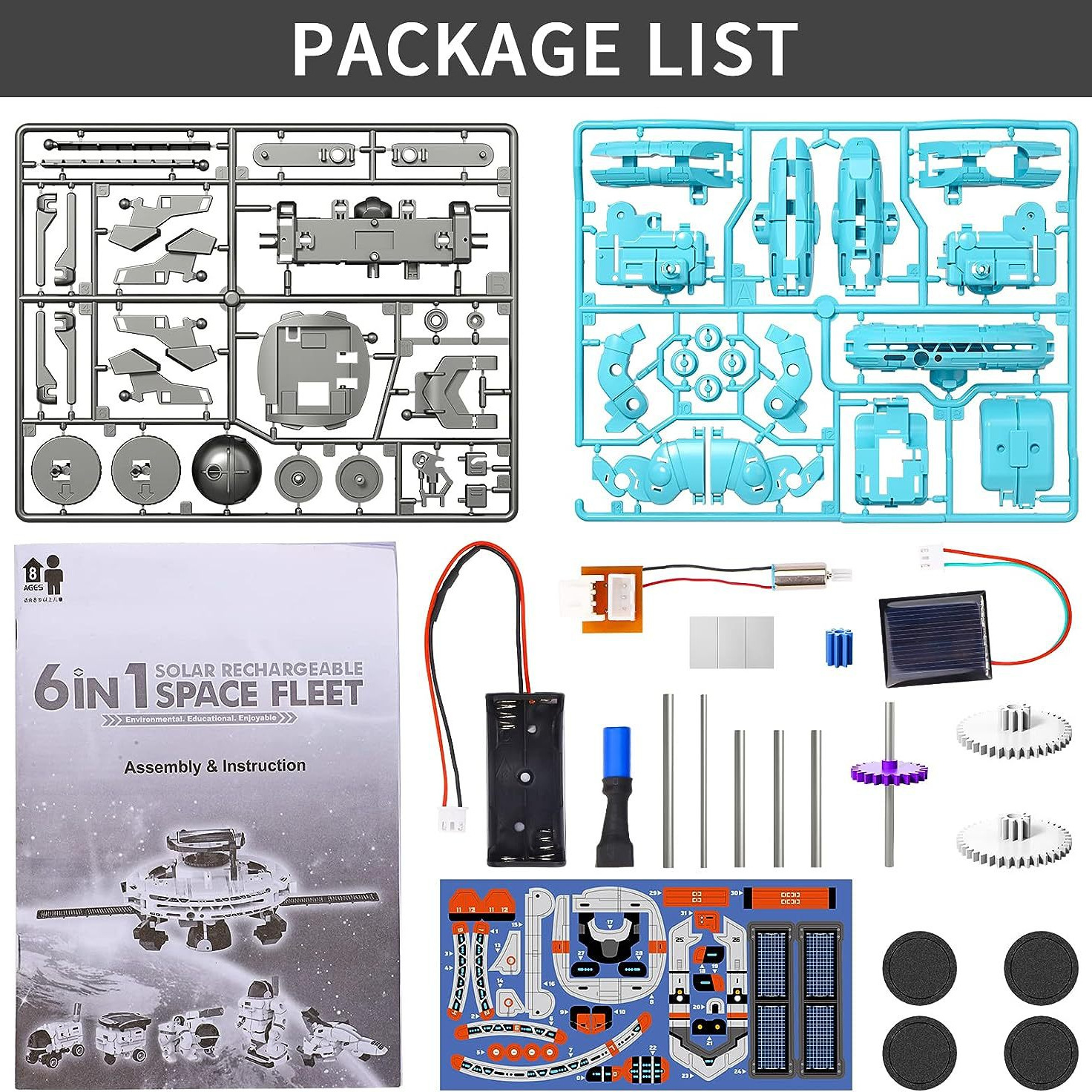 Assembly Toy DIY Space Solar-Powered Building Block Car — foto 5