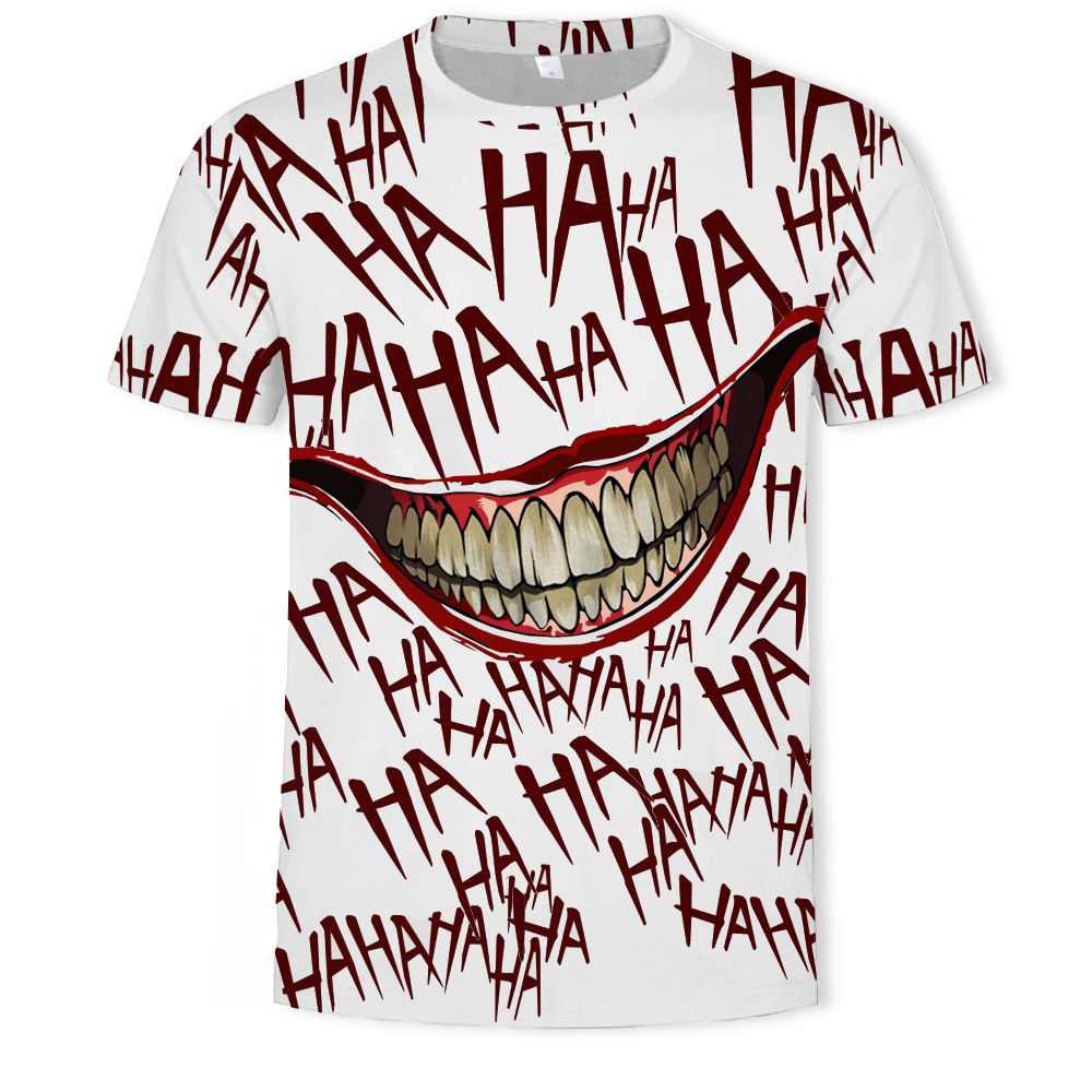 Title 2, 3D stereo haha joker fashion short sleeve T-shirt