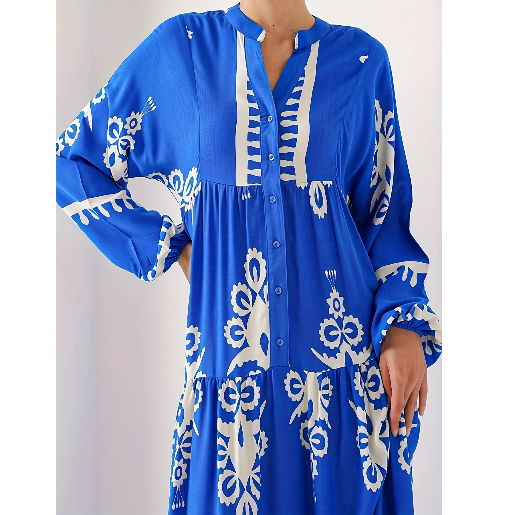 Womens Casual Long Sleeves Minimalist Dress