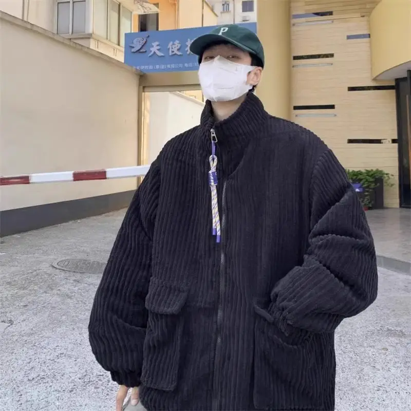 Men's Japanese Fashion Brand Thick Warm Corduroy Bread Coat