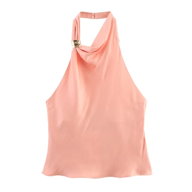 Women's Halter Sleeveless Vest Pink - Shop at LoveMi