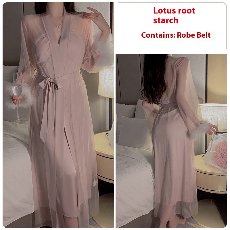 Pink Outerwear Gown Belt